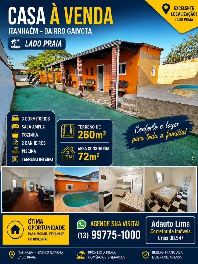 Casa, 3 quartos, 72 m² - Foto 2